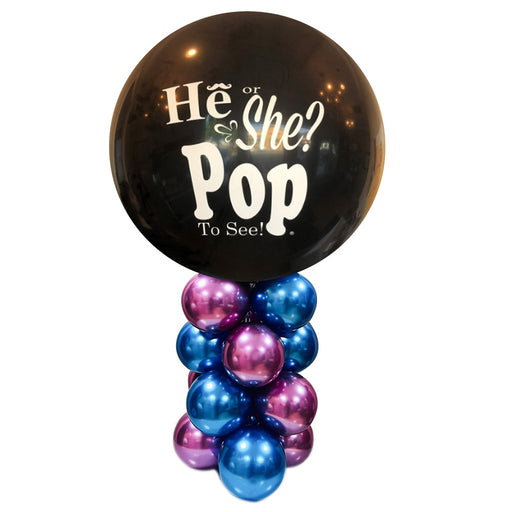 Pop me Gender Reveal Balloon On Stand