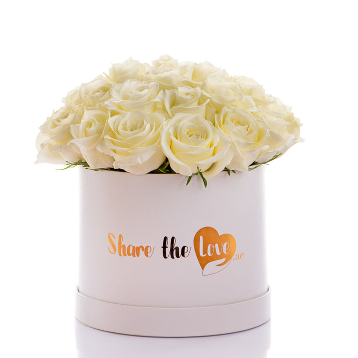 Deluxe White Roses Box