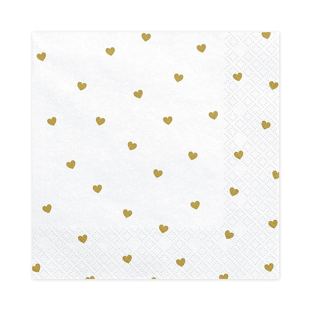 Napkin Hearts | White