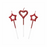 3-Pieces Heart and Star Candles Set - Red