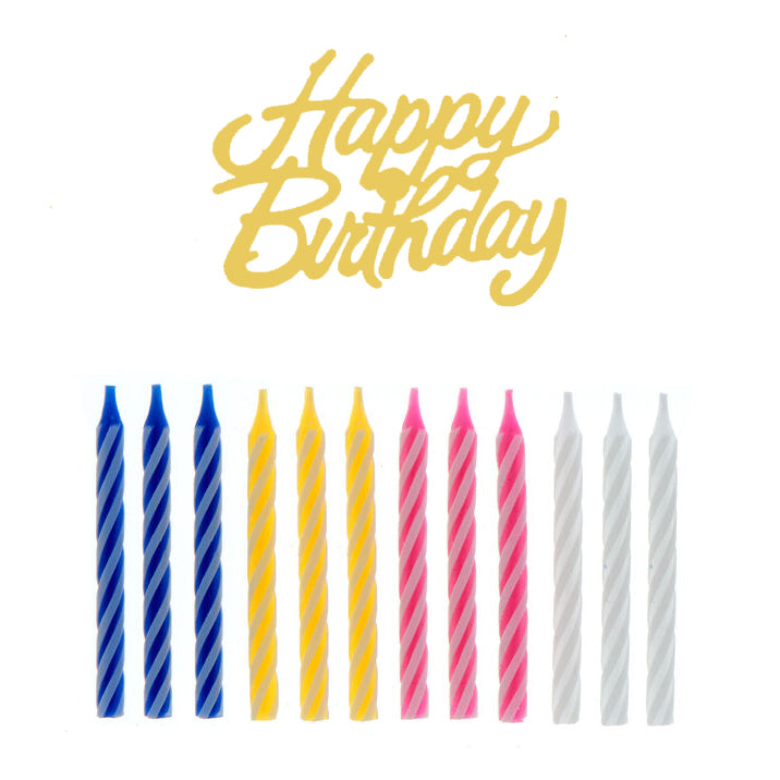 Happy Birrthday candles metallic