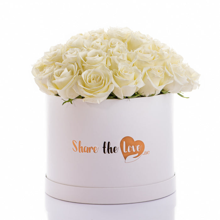 Deluxe White Roses Box