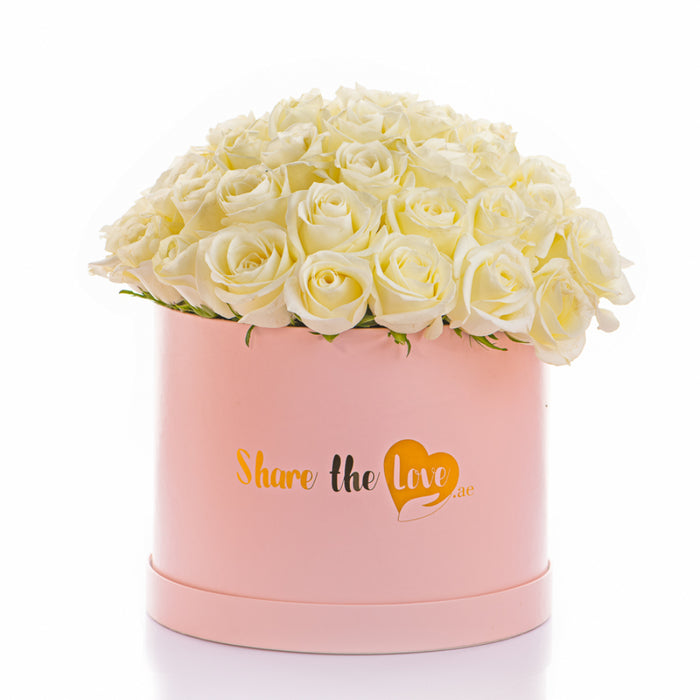 Deluxe White Roses Box