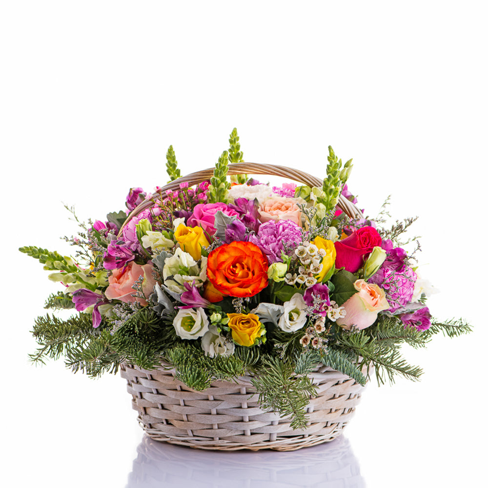 Basket of flowers deals
