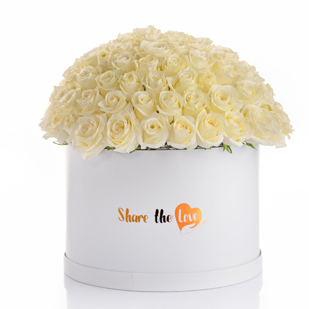 Deluxe White Roses Box