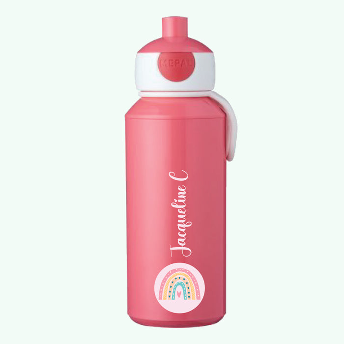 Drinking bottle pop-up Campus 400 ml   - Pink Colour Personalised Bottle