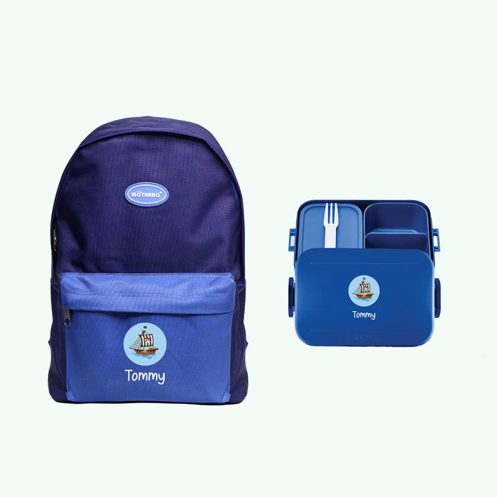 Personalised Backpack and Personalised Lunch Box Set
