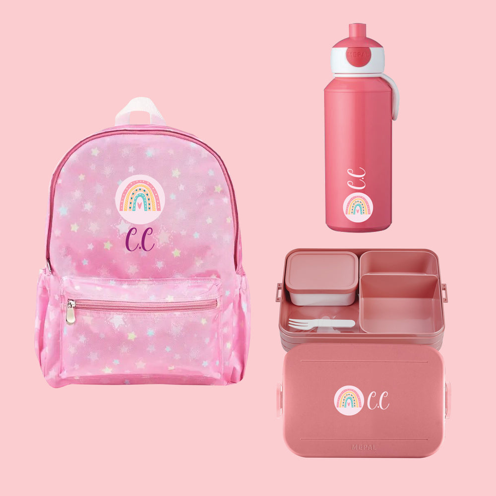 3 Pieces Backpack Set For Kids Included Water Bottle Lunch Box and School Bag