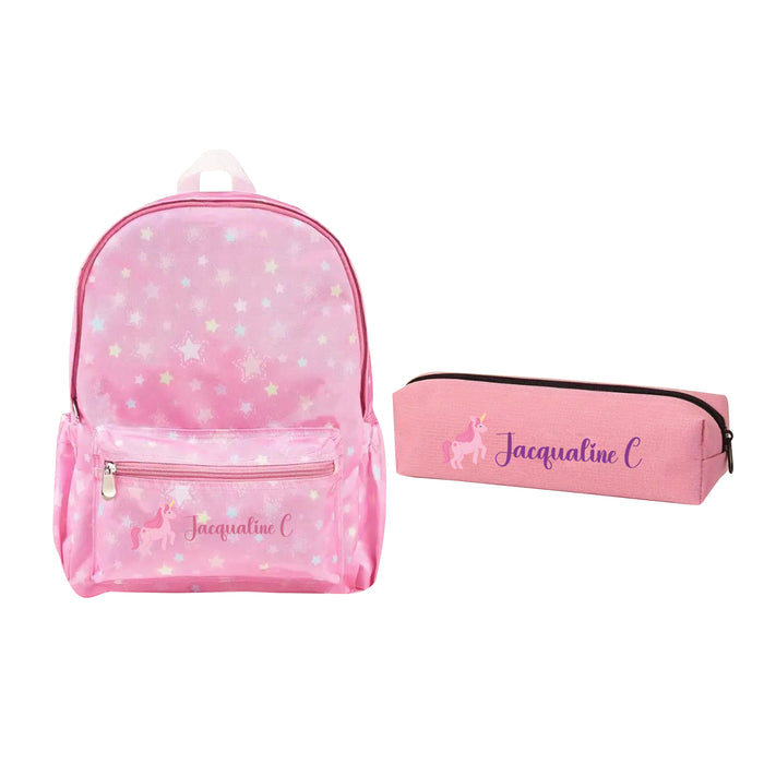 2-Pieces Backpack Set for Kids - Personalised Backpack and Percc