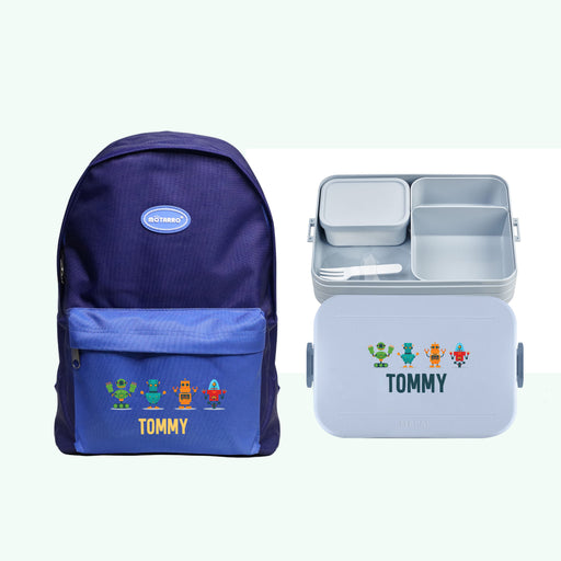 2-Pieces Personalised Backpack School Bag for kids With