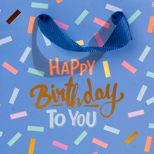 Birthday, Blue, Medium Gift Bag