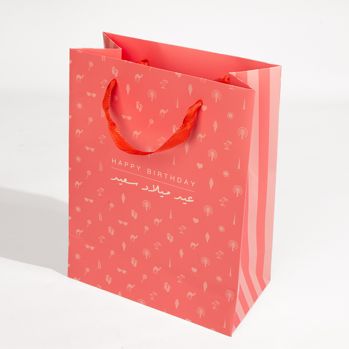 Happy Birthday, Large Gift Bag, Red