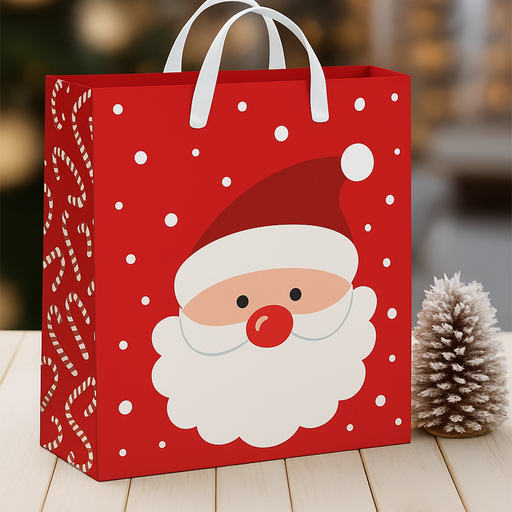 Happy Santa, Christmas Gift Bag, Large