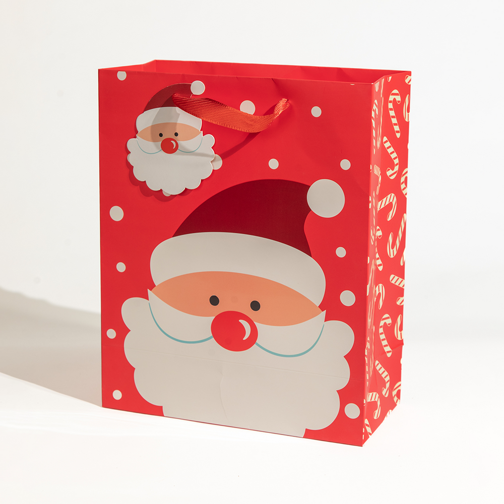 Happy Santa, Christmas Gift Bag, Large