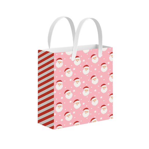 Santa, Christmas Gift Bag, Pink, Medium
