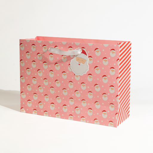 Santa, Christmas Gift Bag, Pink, Extra Large