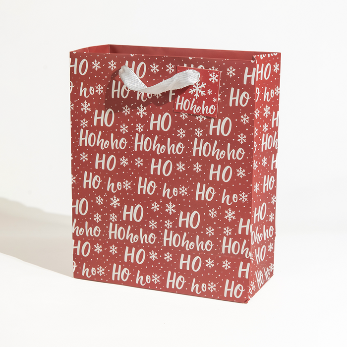 Ho Ho Ho, Christmas Gift Bag, Red, Large