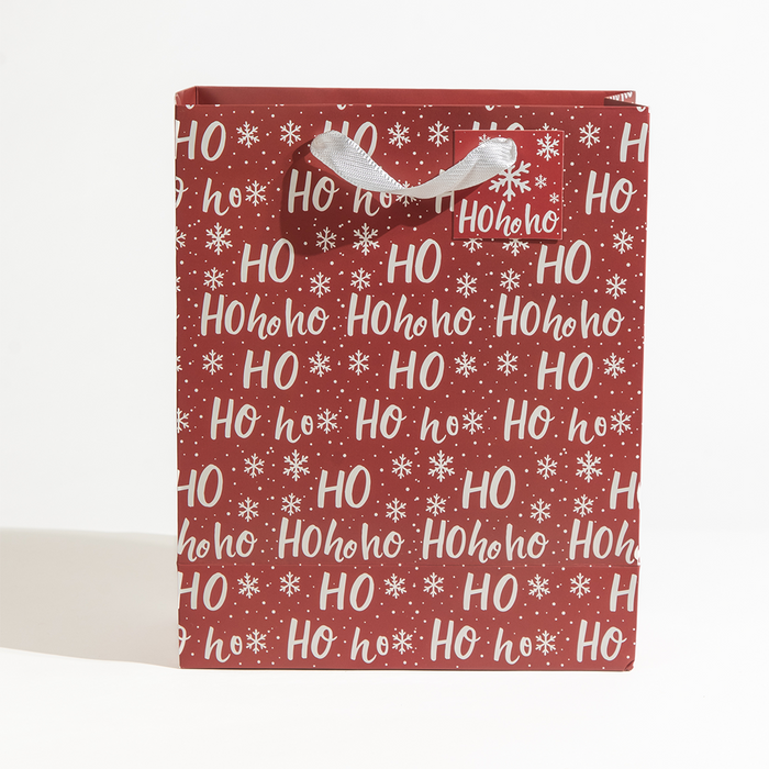 Ho Ho Ho, Christmas Gift Bag, Red, Large