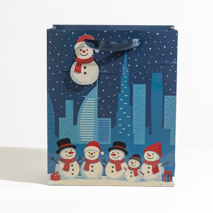 Ho Ho Ho, UAE Theme, Christmas Gift Bag, Blue, Large