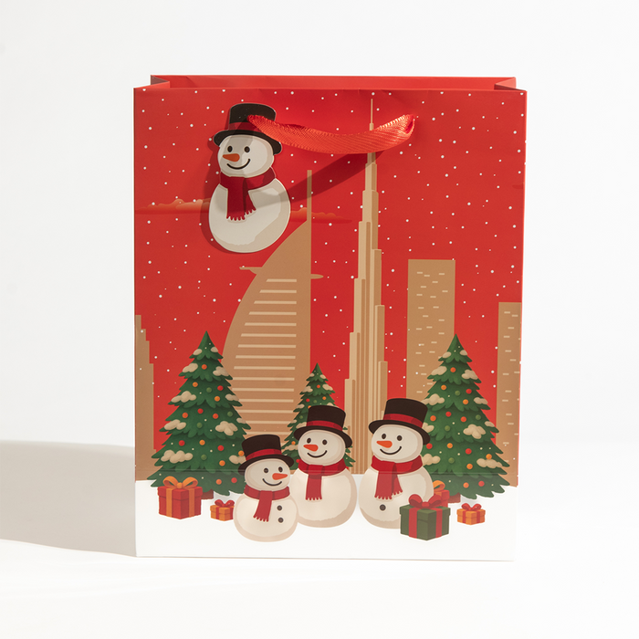 Ho Ho Ho, UAE Theme, Christmas Gift Bag, Red, Large