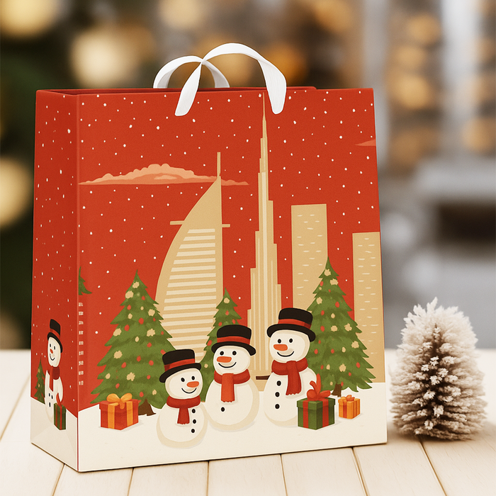 Ho Ho Ho, UAE Theme, Christmas Gift Bag, Red, Large
