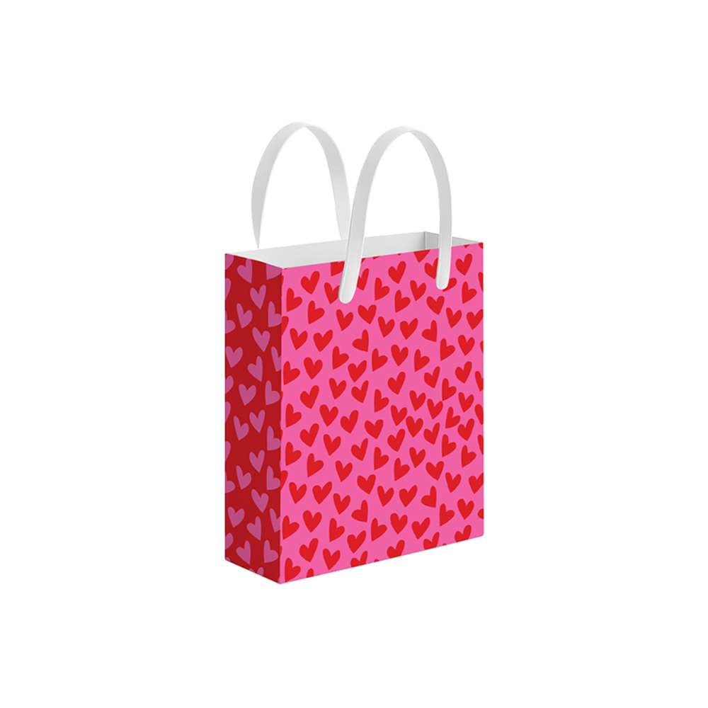 Pink All Over Hearts Gift Bag, Large