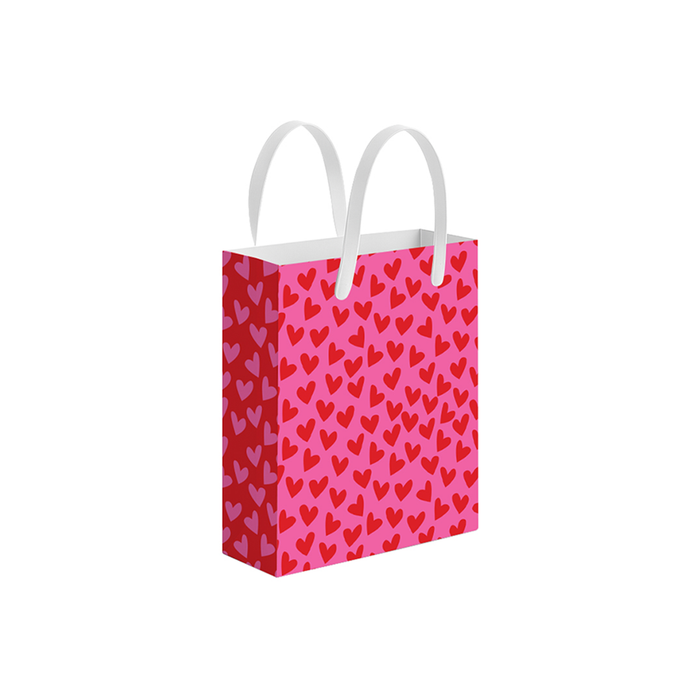 Pink All Over Hearts Gift Bag, Large