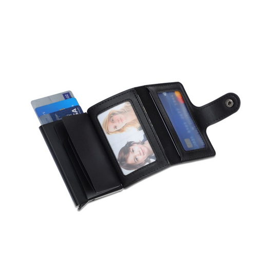 FLORINA - RFID PU Slim Cardholder Wallet - Black