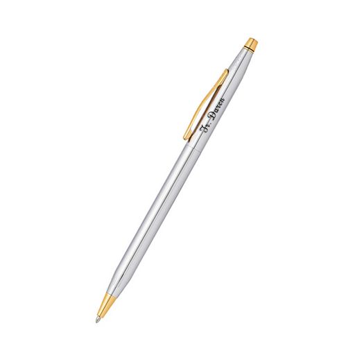 Personalised Cross Classic Century® Medalist® Chrome with 23KT Gold Plated Appointments Ballpoint Pen