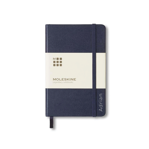 Personalised Moleskine Classic Large Ruled Hard Cover Notebook - Sapphire Blue