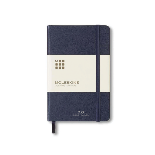 Personalised Moleskine Classic Large Ruled Hard Cover Notebook - Sapphire Blue