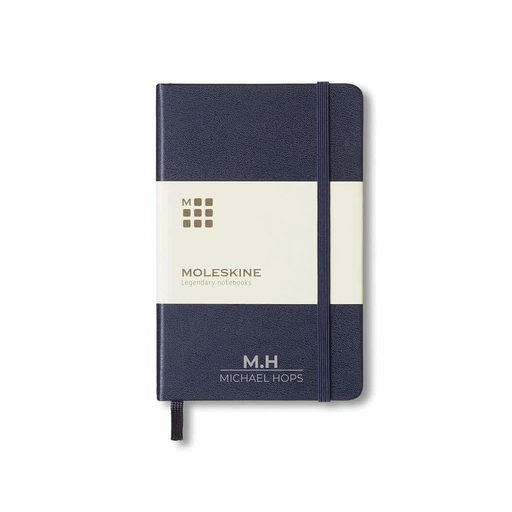 Personalised Moleskine Classic Large Ruled Hard Cover Notebook - Sapphire Blue