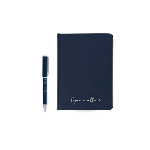 Personalised TOMAR - SANTHOME Set Of PU Thermo Notebook And Pen - Blue
