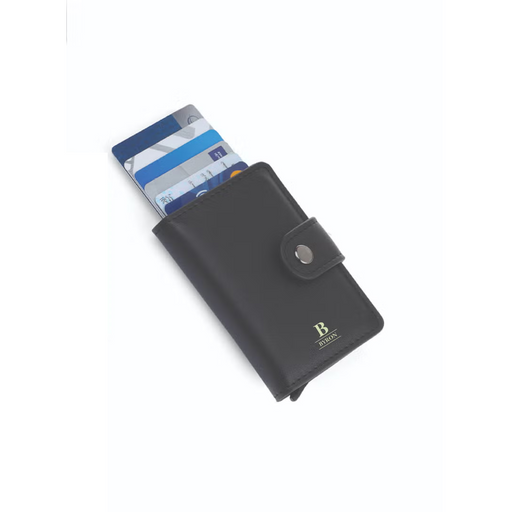 Personalised FLORINA - RFID PU Slim Cardholder Wallet - Black