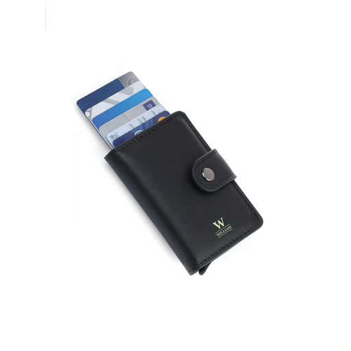 Personalised FLORINA - RFID PU Slim Cardholder Wallet - Black