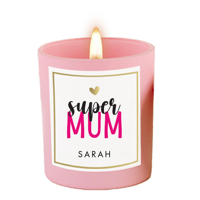 Super Mum, Personalised Mother's Day Soy Wax Scented Candle
