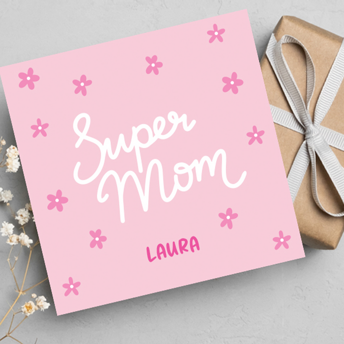 Super Mom, Personalised Mother's Day Greeting Card