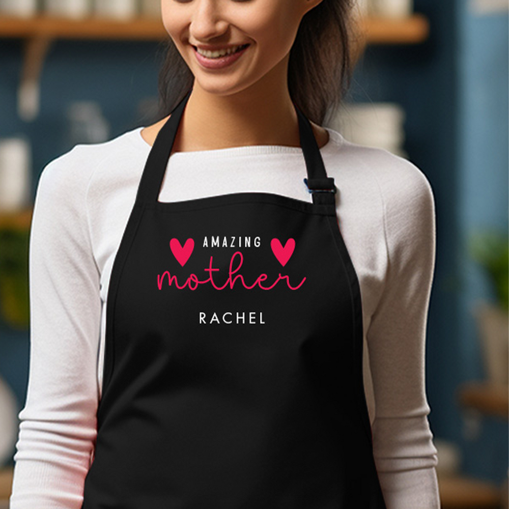 Customisable Amazing Mother Apron - Mother's Day Themed Apron for Baking and Cooking