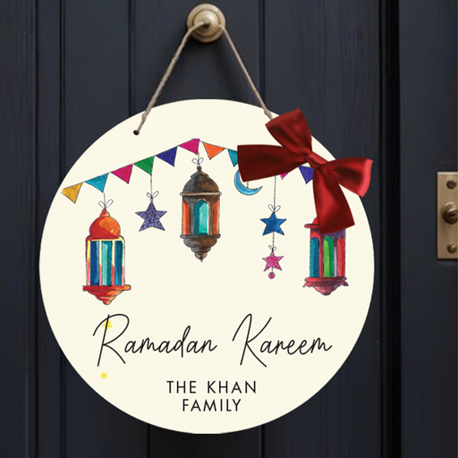 Personalised Ramadan Kareem Family Door Sign