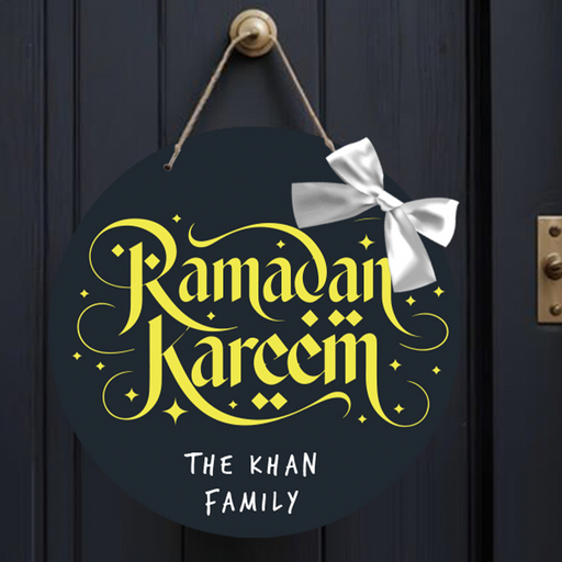 Personalised Ramadan Kareem Family Door Sign