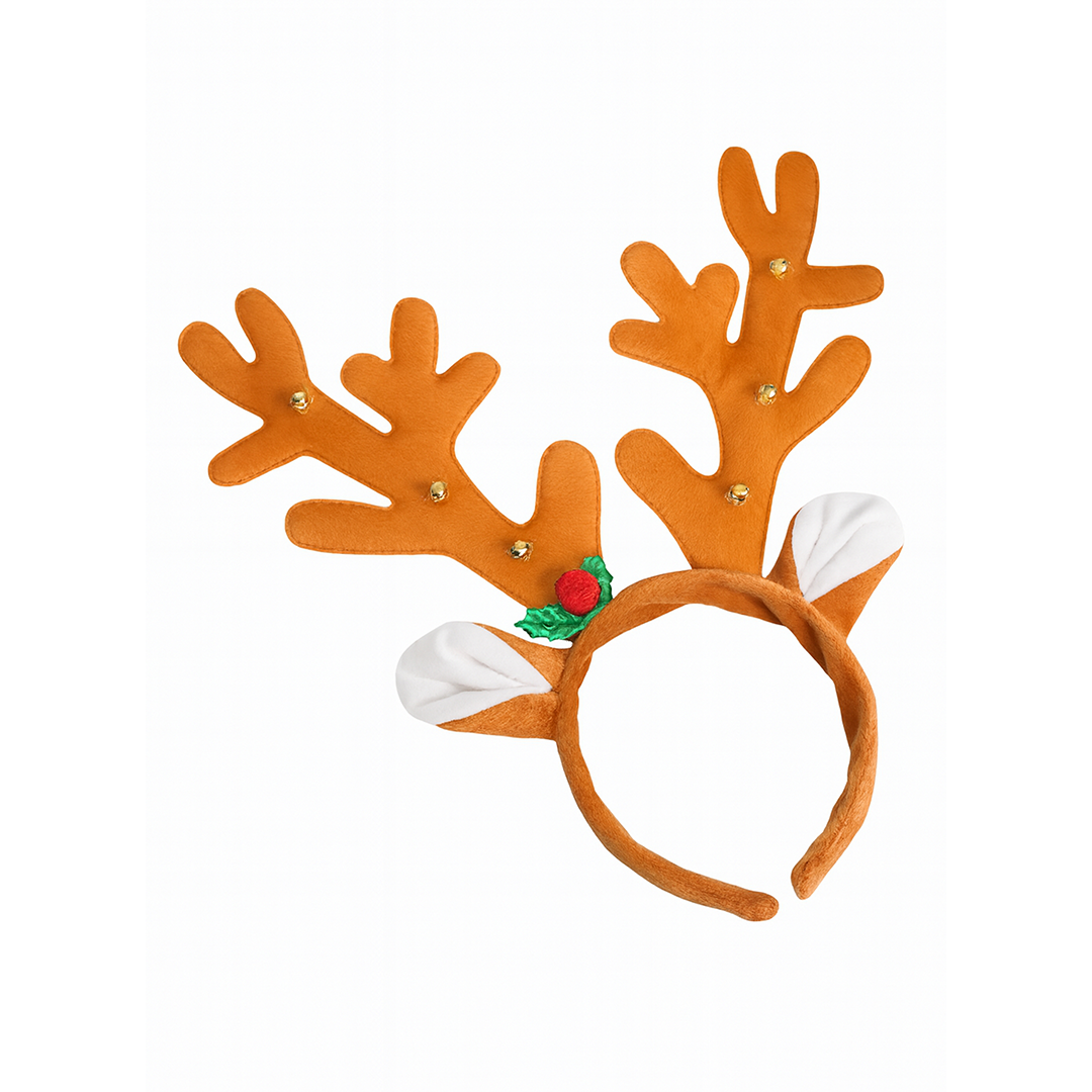 Reindeer Antler Headband With Ears