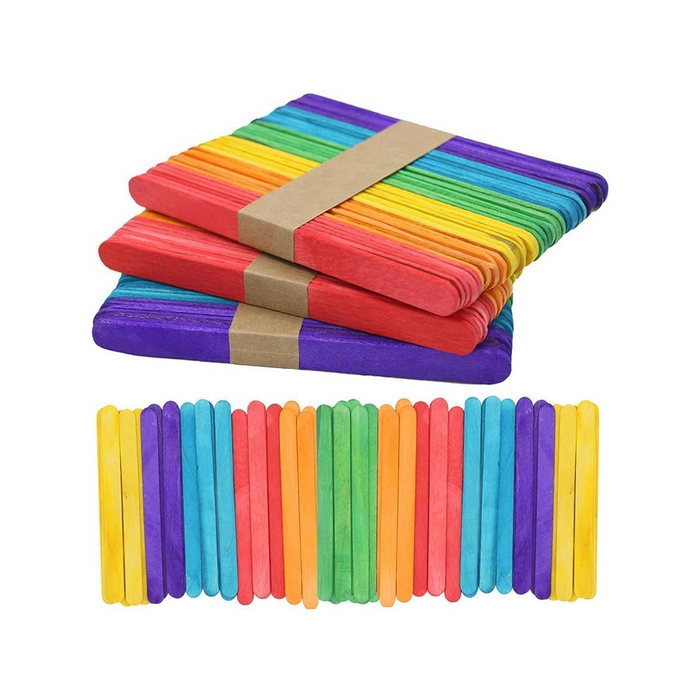 4.5 Inch Colour Popsicle Sticks – Natural Wooden Craft Sticks (Eco-Friendly)