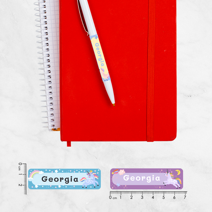 Magical Unicorn Name Labels – Personalized Back-to-School Stickers