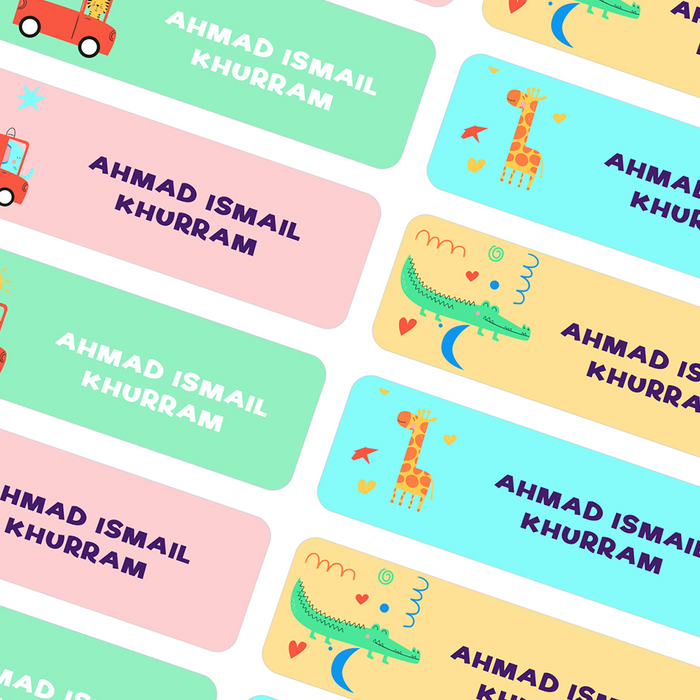 Wild Buddies Name Labels – Animal-Themed Stickers for School