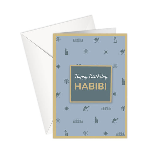 HAPPY BIRTHDAY HABIBI | Grey Blue