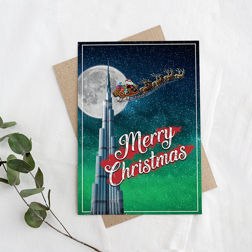 Burj Christmas Greeting Card - Beautiful Festive Greeting for the Holiday Season