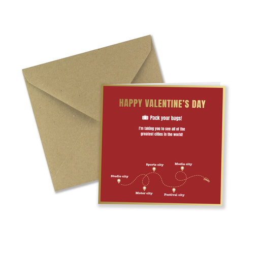 Pack your bags to visit greatest cities in the world - Funny Valentine's Day Card