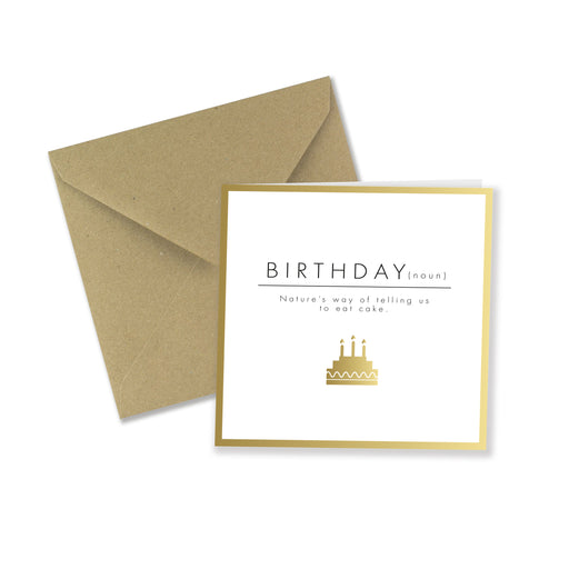 Birthday(noun) - Funny Gold Foil Greeting Card