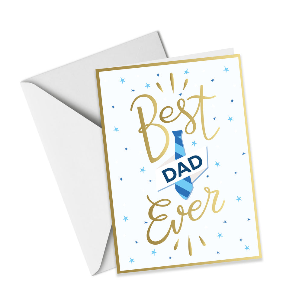 Best Dad Ever - Father's Day Gold Foil Greeting Card