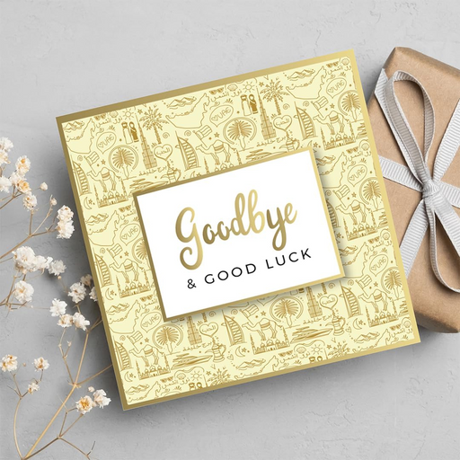 Goodbye & Good Luck Gold Foil Greeting Card